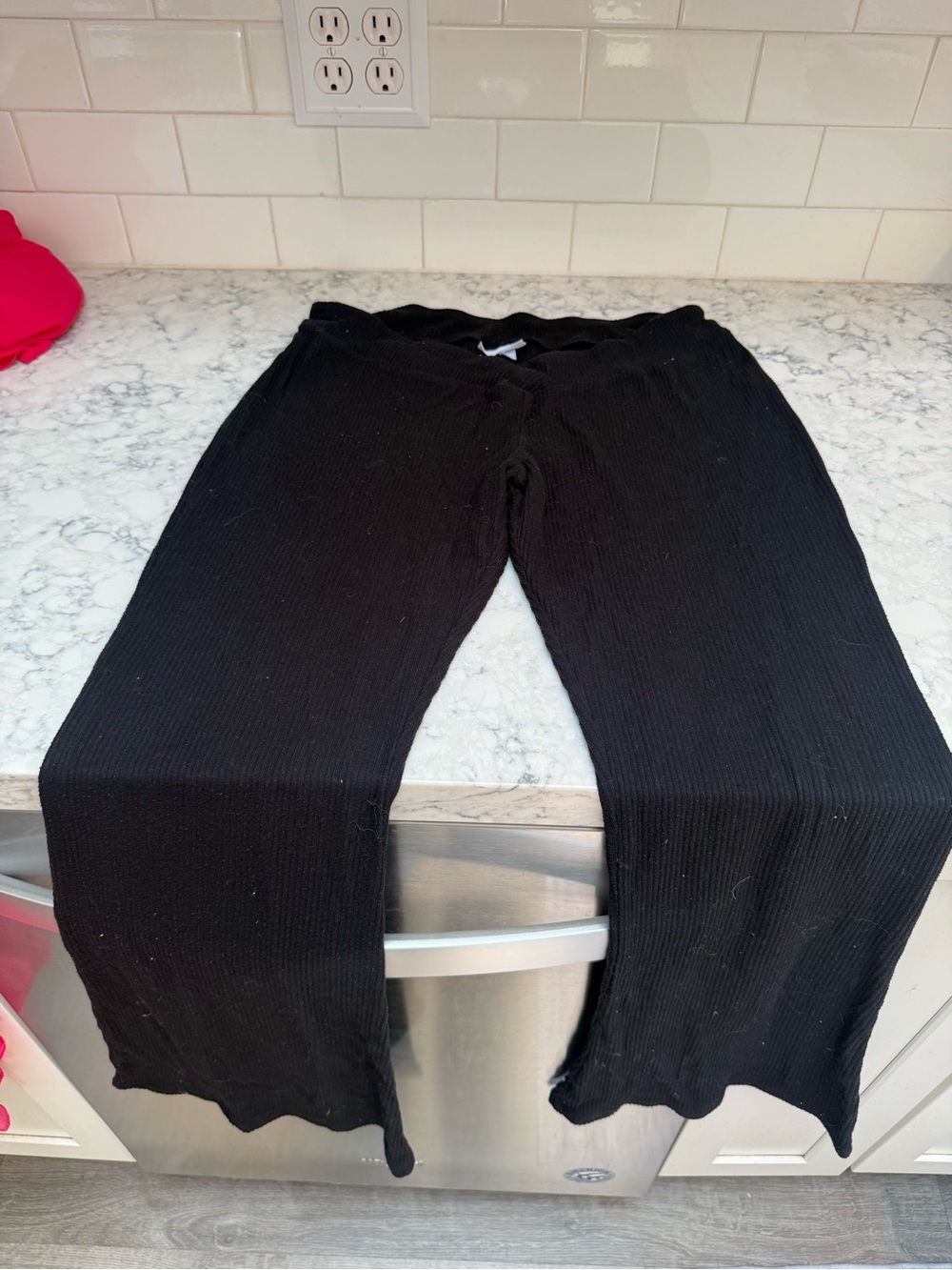 Colsie Black Ribbed Kids Jogger Pants